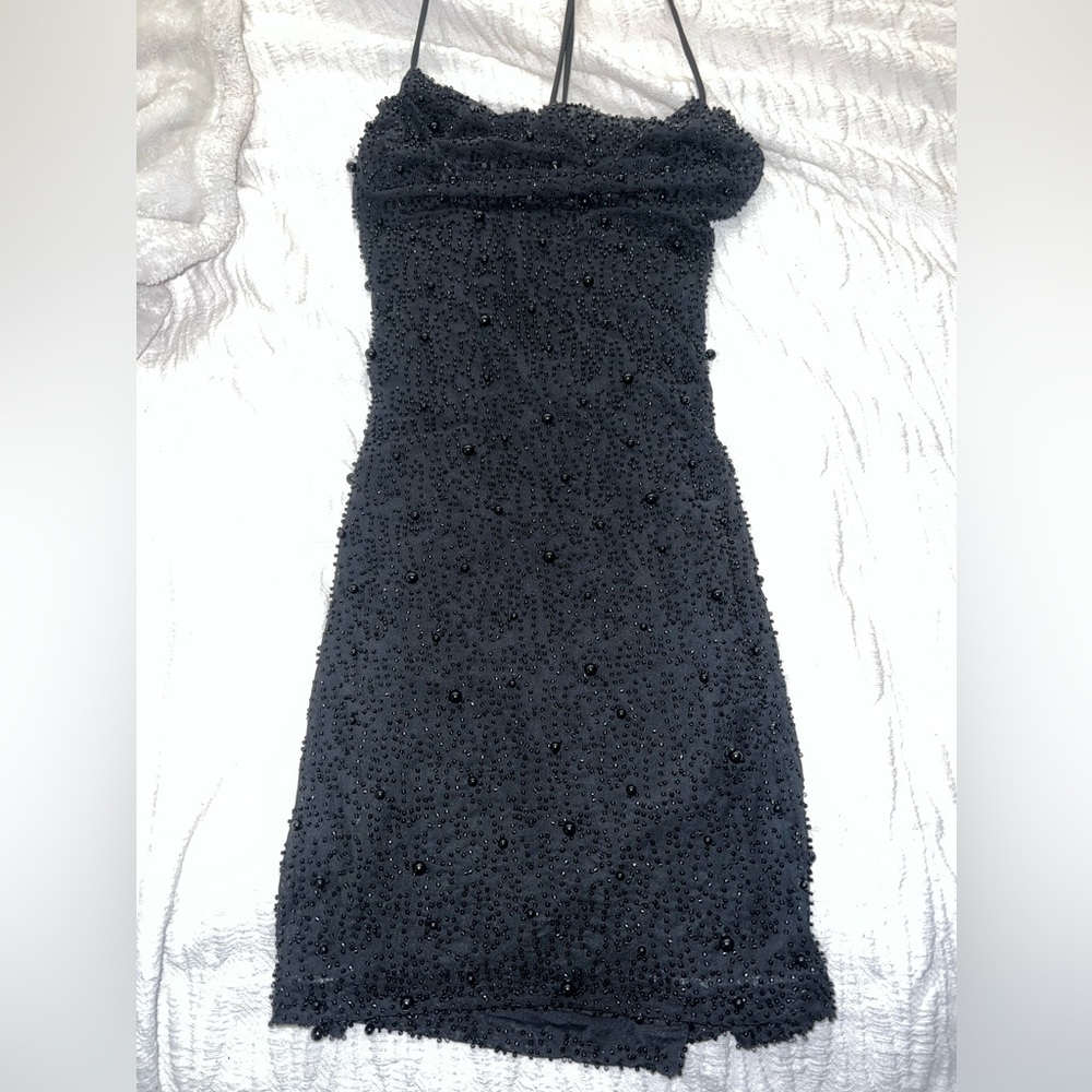 The Vintage Shop beaded embellished little black dress